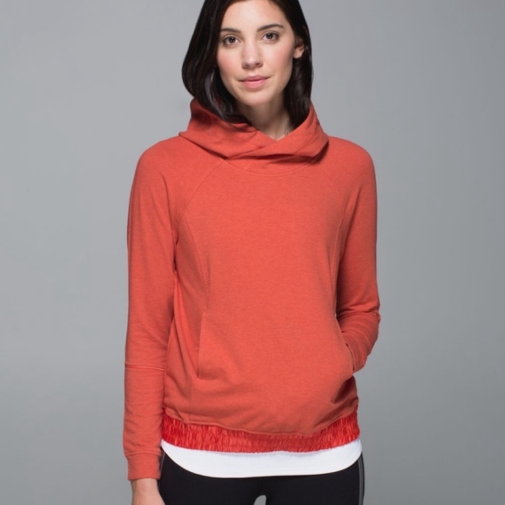 Lululemon All Good Pullover Heathered Alarming / Alarming Orange | 6